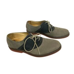 1901 Suede Colorblock Oxford Shoes Mens 11M Gray Blue Lace Up Minimalist Preppy